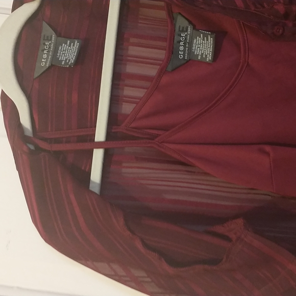 Women's blouse sheer order and tank lining size L button up long sleeve - Picture 3 of 4